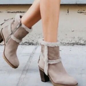 Frye Jen Shearling High-Heel Booties Size 8